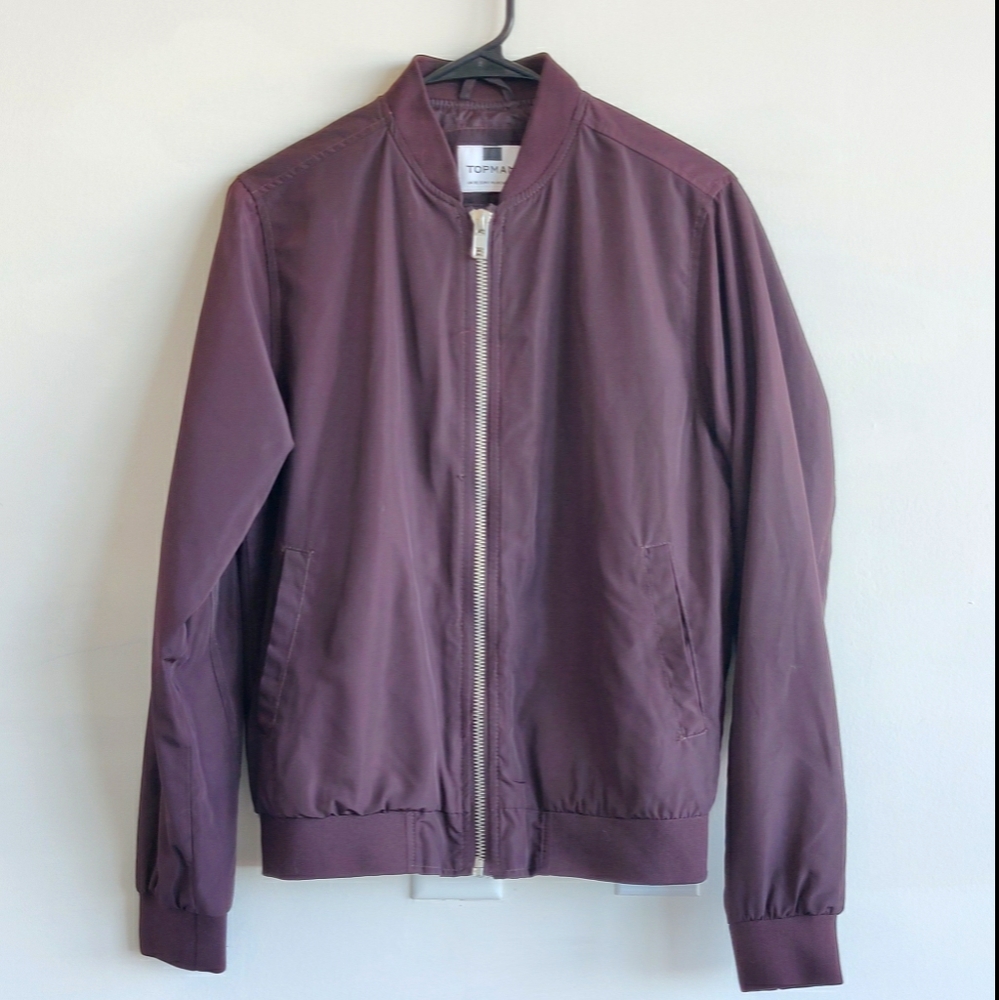 TOPMAN Bomber Jacket XS - Burgundy/Maroon